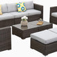 12 PCS Outdoor Patio PE Rattan Wicker Sofa with Ottoman