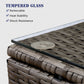 5 PCS Outdoor Patio PE Rattan Wicker Sofa with Ottoman