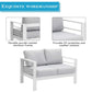 4 Piece Aluminum Sectional Sofa with Single Chair