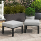 Royalcraft Patio Furniture Footstools Metal Ottomans Set of 2, Metal Outdoor Ottomans with Upgraded Cushions, All-weather Outdoor Footrest Seat for Balcony, Garden, Deck, Backyard, Black