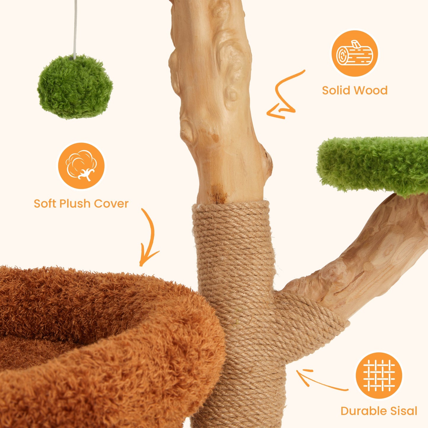 Keygarzone 32-Inch Multi-Level Cat Tree Tower
