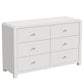 May in Color Modern 6-Drawer Chest of Drawers, with Rounded Corners, White, 47 in