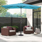 Heynemo 10x 6.5ft Rectangular Patio Umbrella, Outdoor Table Market Umbrella with Crank, 6 Steel Ribs, Polyester Canopy, Aluminum Pole,Red