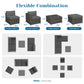 Mayincolor 5 Piece Outdoor Patio Sectional Furniture Set, Weather Resistant Rattan Outside Couch, Waterproof Conversation Sofa for Balcony, Porch, Backyard, Deck, Garden, Grey