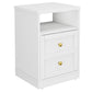 Heynemo white Nightstand with Storage Shelf & Door, Faux Drawer Design End Table, Compact Side Table for Bedrooms, Dorm Rooms & Small Spaces, Set of 1