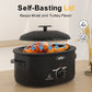 Sunvivi 8-Quart Roaster Oven with Self-Basting Lid, Removable Pan and Rack, Black