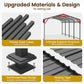 Heynemo 12x20 FT Heavy Duty Metal Carport with Updated Roof & Enhanced Base, Multi-Use Carport Garage for Car, Truck, Boat, Tractors, Party, Grey