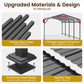 RoyalCraft 12x20 FT Metal Carport, Heavy Duty Canopy with Updated Roof & Enhanced Base, Multi-Use Carport Garage for Car, Truck, Boat, Tractors, Party, Grey