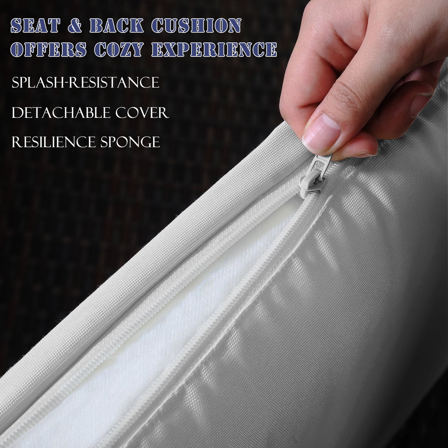 Heynemo 7 Pcs Outdoor Wicker Dining Set Patio Set with Table and Ottoman, Steel Frame, Gray