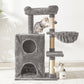 Heynemo Multi-Level Cat Tree Tower for Large Cats with Scratching Posts, Condos, Perch, Hammocks & Toys ÿ Modern Indoor Cat Jungle Gym for 2ÿ3 Cats, 19.7" x 15.7" x 35.8", Grey
