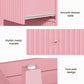 Mayincolor Fluted 32ch Wide Nightstand for Bedroom, Large Pink Nightstand with 3 Drawer, Modern End Table, Wood Beside Table for Home and Office