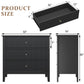 May in Color Modern 3-Drawer Fluted Dresser with Spacious Storage for Bedroom, Hallway, Living Room, Entryway, Black