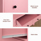 May in Color Pink 3 Drawer Dresser Set of 2 with Soft-Close Drawers, Modern Wood Chest for Bedroom, Living Room