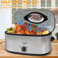 Superjoe 26 Quart Electric Turkey Roaster Oven with Self-Basting Lid, Stainless Steel, Silver