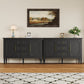 Heynemo Storage Cabinet with 2 Doors & 3 Drawers, Sideboard Cabinet with Adjustable Shelves, Ideal for Entryway, Living Room, Dining Room, Black
