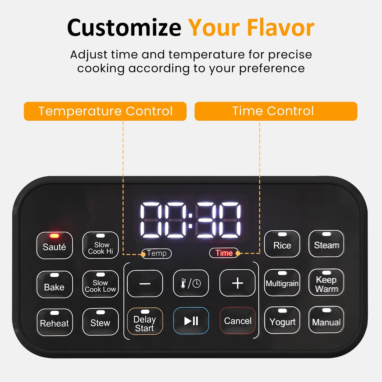 Heynemo 6.5 Quart 12-in-1 Programmable Multi Slow Cooker, Food Warmer Pot with Digital Timer, Temp Control
