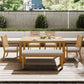 RoyalCraft 6 Pieces Patio Dining Sets, Aluminum Outdoor Dining Table with 4 Chairs and Bench, Outdoor Patio Dining Furniture Set with Removable Cushion for Lawn, Garden, Backyard, Brown