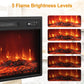 Heynemo 18" Electric Fireplace Insert, Recessed Fireplace Heater with Remote Control, Small Heater with Low Noise, Adjustable Temperature, 8H Timer, Adjustable Flame Brightness, 110V/1500W, Black