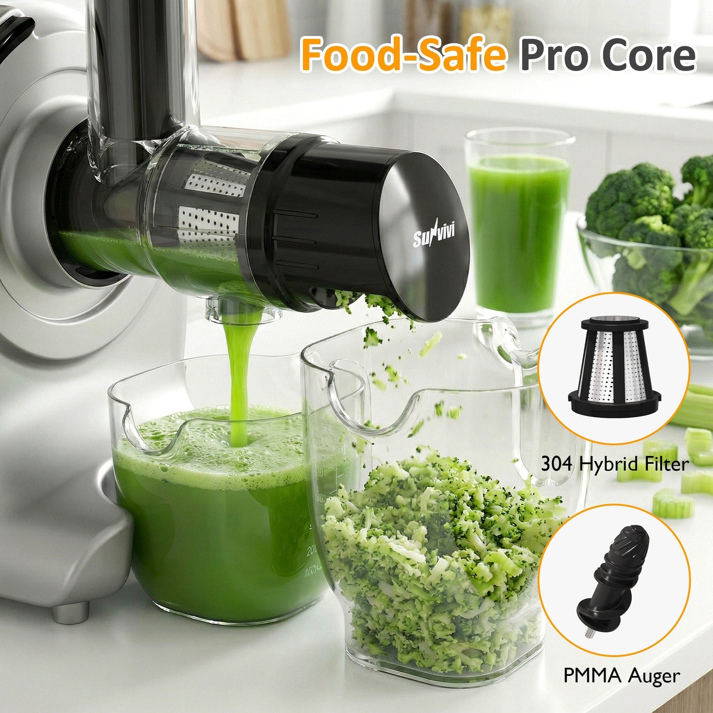 Heynemo 4-in-1 Stand Mixer 5.3QT with Fermentation, Electric Dough Mixer with Juicer, Meat Grinder & Salad Maker