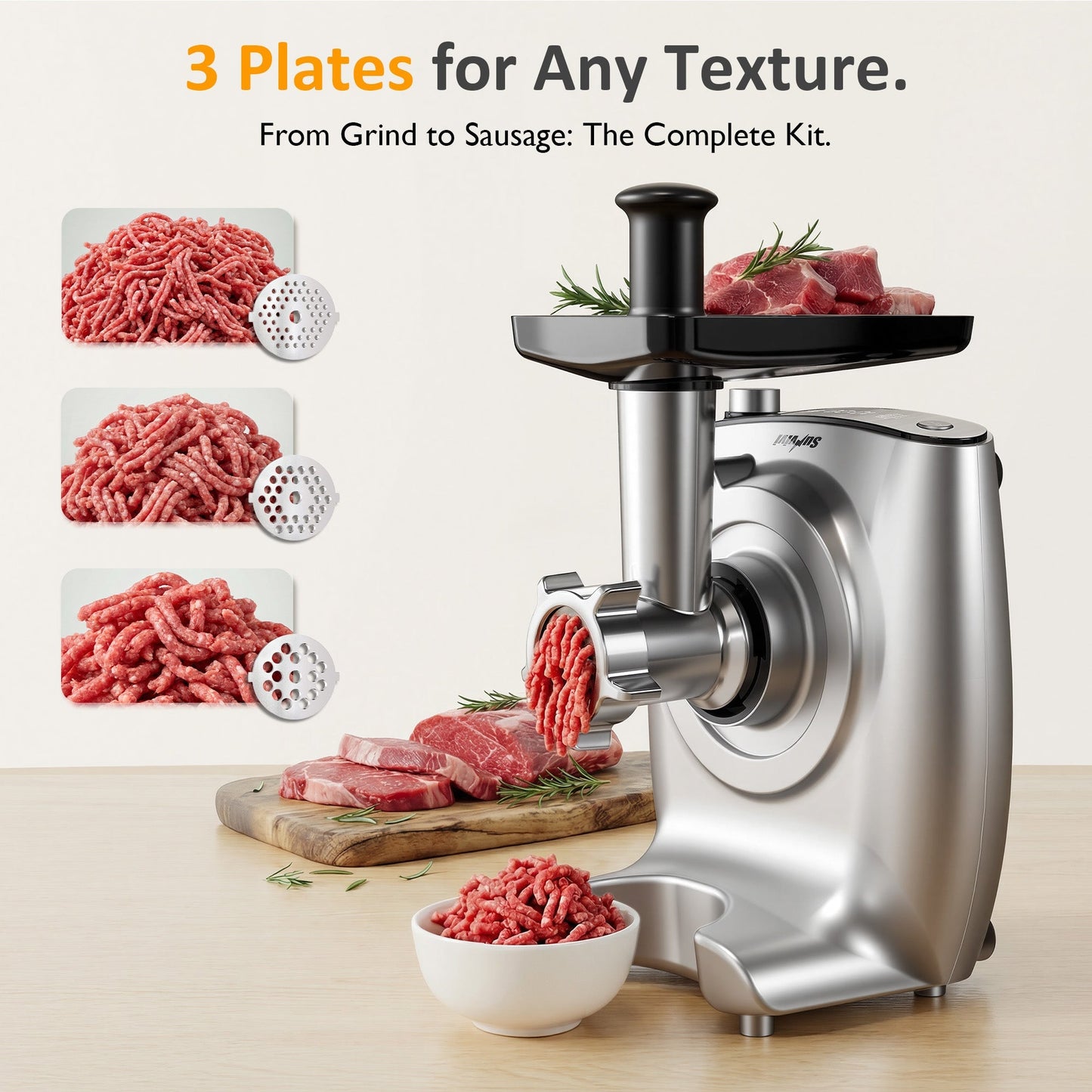 Heynemo 4-in-1 Stand Mixer 5.3QT with Fermentation, Electric Dough Mixer with Juicer, Meat Grinder & Salad Maker