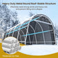 CozyHome 12' x 25' Domed Carport with 4 Cloth Bags, Portable Garage with 2 Roll-up Doors, All-Weather Storage Shelter Shed for Cars, Truck, or Garden Tools