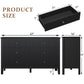 Black 6-Drawer Modern Wood Dresser, Fluted Chest with Ball Bearing Slide, Bedroom or Living Room Storage