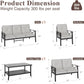 Royalcraft Outdoor Patio Furniture Set, 5 Piece Patio Conversation Set with Coffee Table, Metal Furniture Set for Porch Backyard Garden, Black