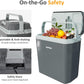 Heynemo 21QT Car Electric Cooler and Warmer with Handle, Portable 12V Plug-in Car Refrigerator, Small Electric Cooler for Vehicle, Truck, Travel, Office, Gray