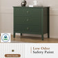 May in Color Large Fluted 3 Drawer Dresser, Wide Modern Nightstand Cabinet for Bedroom, Living Room, Entryway, Green