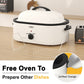 Sunvivi 18QT Roasting Oven with Self-Basting Lid Removable Pan, 150 to 450F Temperature Control Cool-Touch Handles,White