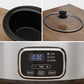 Heynemo 4QT Programmable Slow Cooker with Locking Lid, Removable Ceramic Pot, 3 Heating Settings & Timer, Dishwasher-Safe, Stainless Steel