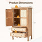May in Color Kitchen Pantry Storage Cabinet, 48" Tall Pantry Cabinet with 2 Doors and 2 Drawers, for Kitchen, Dining Room, Living Room, Natural