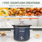 Sunvivi Triple Slow Cooker Buffet Servers and Warmer,3 Pot Food Small Mini Manual Slow Cooker with Adjustable Temp Stainless Steel Lid Rests,Removable Ceramic Pot,4.5 QT Black