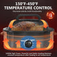 Superjoe Roaster Oven 26 Quart, Electric Roaster Oven with Visible & Self-Basting Lid, Turkey Roaster Oven with Removable Pan & Rack, Variable Temperature Control, Stainless Steel, Blue