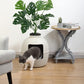 CozyHom Cat Hidden Litter Box Furniture, Artificial Plant Hidden Calley, Ventilated Waterproof And Odor Resistant, 3.3lbs Real Stone Block For Large Cats, White