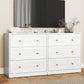 May in Color White 3 Drawer Dresser Set of 2, Modern Chest of Drawers with Gold Dresser Knobs, for Bedroom, Hallway, Closets, Living Room