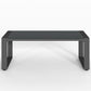 Royalcraft Aluminum Outdoor Coffee Table, All-Weather Metal Rectangular Patio Side Table with Tempered Glass Top, Patio Tables for Porch Backyard Garden, Grey