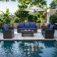 5 Piece Outdoor Patio Furniture Sets, Wicker Conversation Set for Porch Deck,Rattan Sofa Chair with Cushion