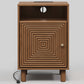 Heynemo Wood Nightstand with Storage, Bedside Table with Charging Station and Solid Wood Legs, Ideal for Living Room, Bedroom, Entryway, Brown