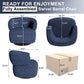 RoyalCraft Swivel Accent Chair, Fully Assembled Round Barrel Chairs, Oversized Upholstered Armchair with 360-Degree Base, Modern Club Chair for Living Room, Bedroom, Office, Blue