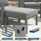 Heynemo Patio Furniture Footstools Metal Ottomans Set of 2, Metal Outdoor Ottomans with Upgraded Cushions, All-weather Outdoor Footrest Seat for Balcony, Garden, Deck, Backyard, Grey