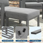 Heynemo Patio Furniture Footstools Metal Ottomans Set of 2, Metal Outdoor Ottomans with Upgraded Cushions, All-weather Outdoor Footrest Seat for Balcony, Garden, Deck, Backyard, Grey