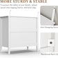 Heynemo White 30" Dressers Set of 2, Modern 3-Drawer Wood Nightstands for Bedroom, Living Room, Entryway