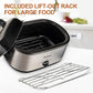 CozyHom 24 Quart Electric Roaster Oven Stainless Steel Roaster Oven with Self-Basting Lid Removable Insert Pot, Silver