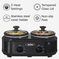 Sunvivi Double Slow Cooker Mini Buffet Server - Dual 2.5QT Pots, Stainless Steel, Black