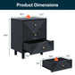 Heynemo Nightstand with 3 Drawers Set of 2, Modern Chest of Drawers for Bedroom, Living Room, Entryway, Black