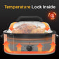 Royalcraft 24 Quart Electric Turkey Roaster Oven with Visible Glass Lid,Removable Pan & Rack, Stainless Steel, White