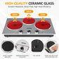 Sunvivi 1800W Three-burner portable electric ceramic stove - knob control, indicator light, compatible with all cookware, suitable for a variety of cooking scenarios, silver