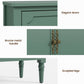 Heynemo 3-Door Storage Cabinet with Adjustable Shelves, Accent Sideboard Cabinet with Turned Legs, Wood Pantry Cabinet, Mid-Century Buffet Cabinet for Entryway, Living Room, Dining Room, Green