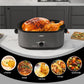 RoyalCraft 26 Quart Electric Roaster Oven Turkey Roaster with Lid Electric Roasters with Removable Pan Large Roaster,Visible & Self-basting Lid, Fast Heating & Thaw/warming Setting,Grey